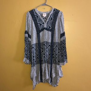 Blue Boho Patterned Dress